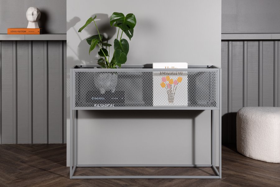 VENTURE DESIGN Netz sidebord, rektangulrt - grtt stl (110x30)