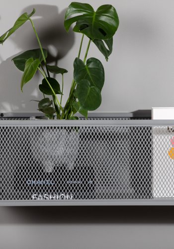 VENTURE DESIGN Netz sidebord, rektangulrt - grtt stl (110x30)