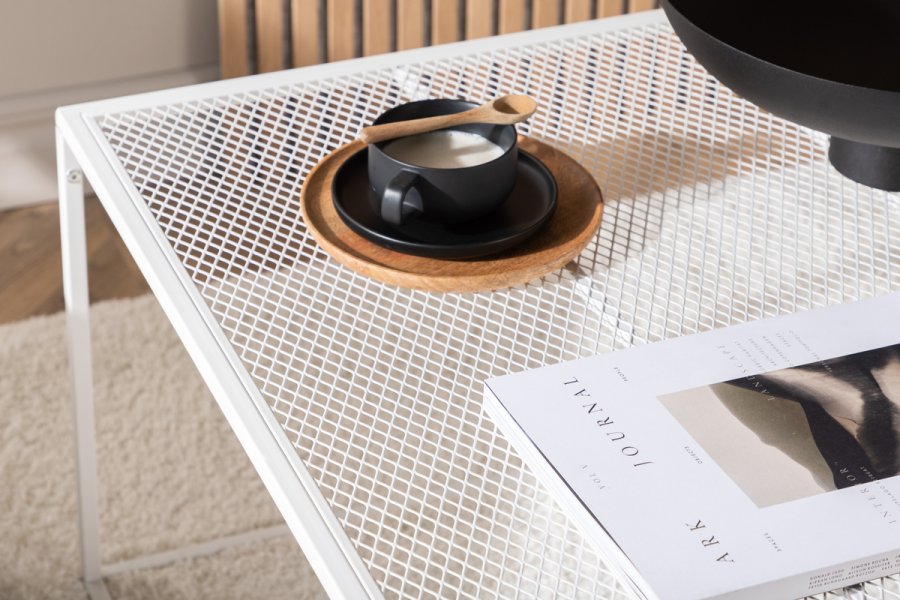 VENTURE DESIGN Netz salongbord, firkantet - hvitt stl (80x80)