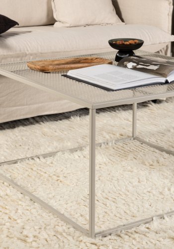 VENTURE DESIGN Netz salongbord, firkantet - beige stl (80x80)