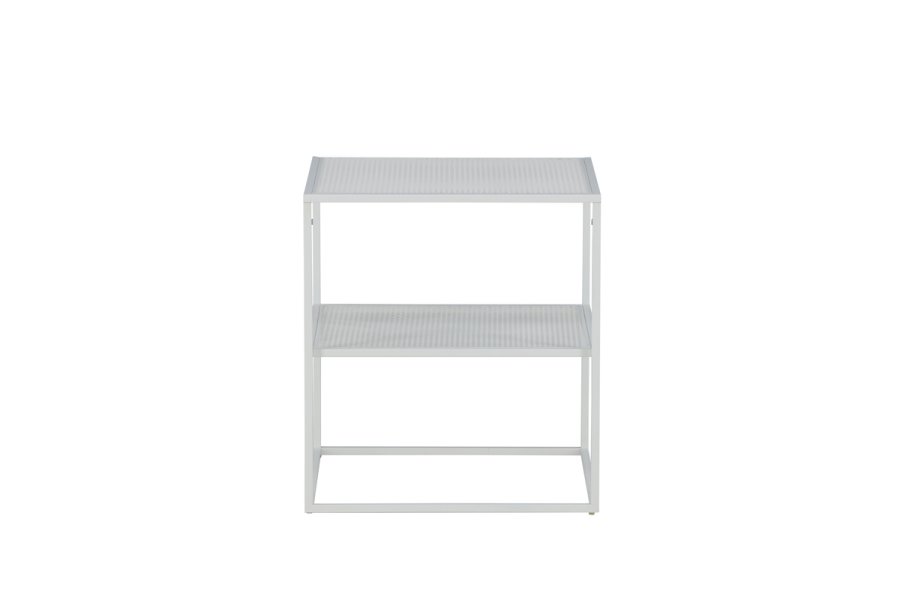 VENTURE DESIGN Netz sidebord, firkantet, m. 1 hylle - hvit stl (55x55)