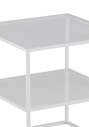 VENTURE DESIGN Netz sidebord, firkantet, m. 1 hylle - hvit stl (55x55)