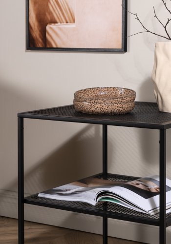 VENTURE DESIGN Netz sidebord, firkantet, m. 1 hylle - svart stl (55x55)