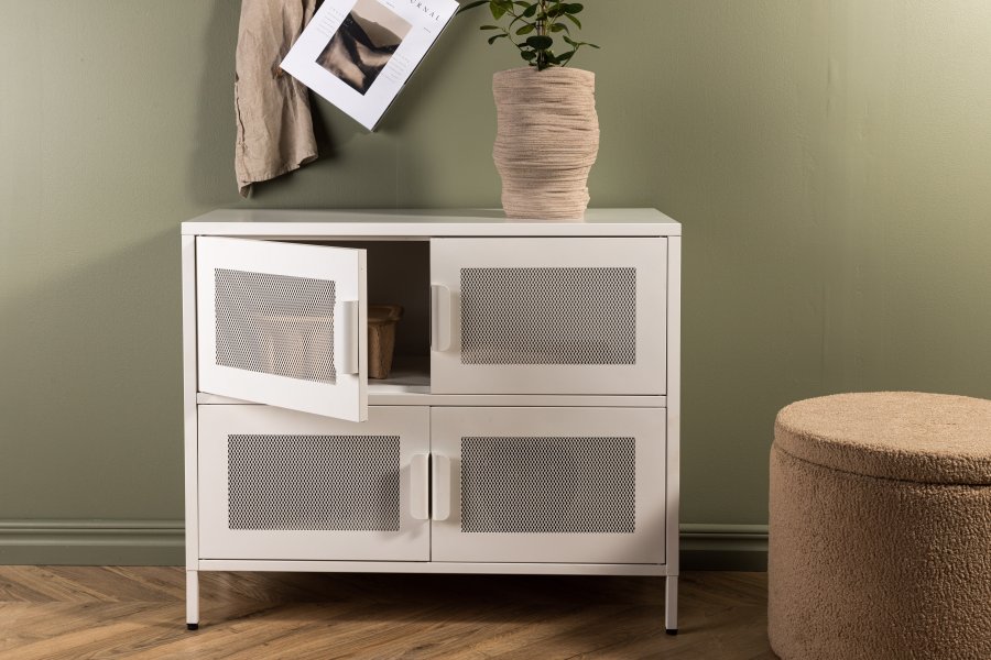 VENTURE DESIGN Nett skab, m. 4 lger og 2 hylder - hvid stl