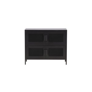 VENTURE DESIGN Nätskp, w. 4 dörrar och 2 hyllor - svart stl