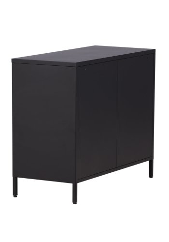 VENTURE DESIGN N&auml;tsk�p, w. 4 d&ouml;rrar och 2 hyllor - svart st�l