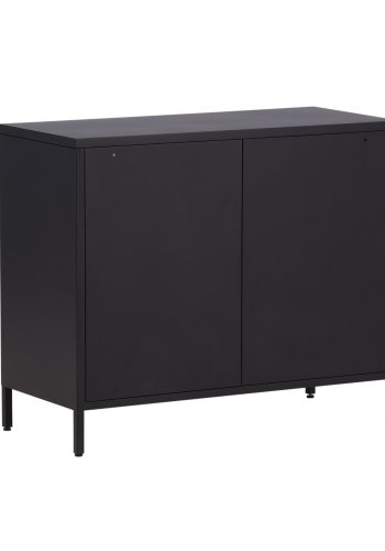 VENTURE DESIGN N&auml;tsk�p, w. 4 d&ouml;rrar och 2 hyllor - svart st�l