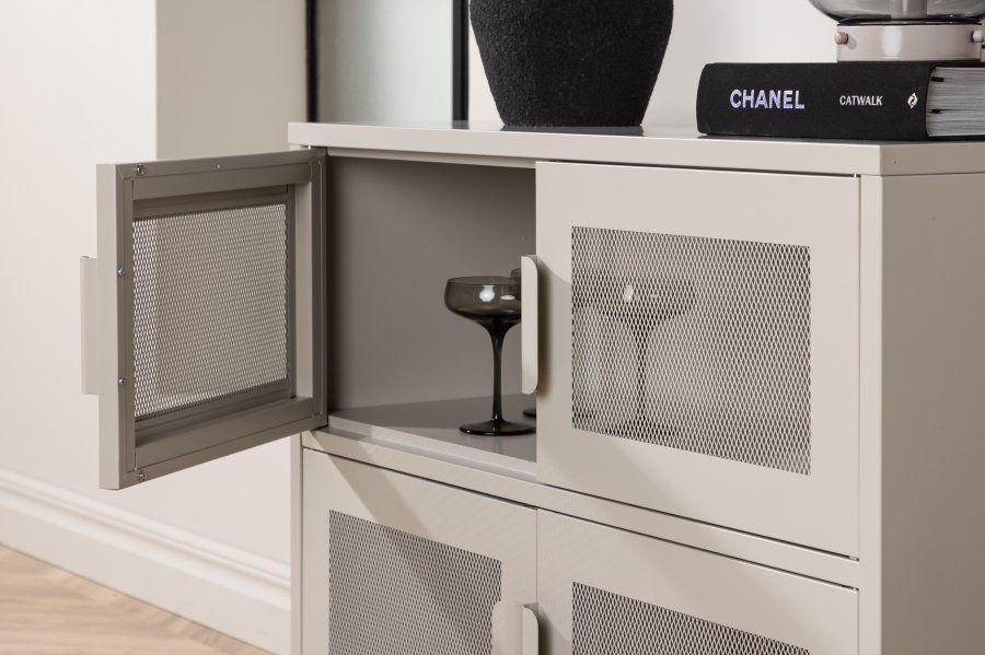 VENTURE DESIGN Nett skab, m. 4 lger og 2 hylder - beige stl