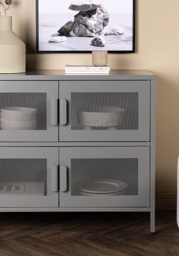 VENTURE DESIGN Nettskap, m. 4 drer og 2 hyller - grtt stl