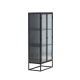VENTURE DESIGN Garis vitrineskap, m. 2 d�rer og 2 hyller - glass og sort st�l (H:160)