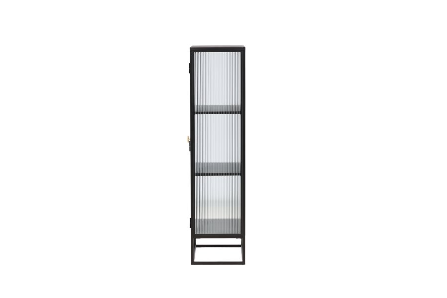 VENTURE DESIGN Garis vitrineskap, m. 2 d�rer og 2 hyller - glass og sort st�l (H:160)