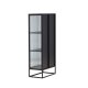 VENTURE DESIGN Garis vitrineskap, m. 2 d�rer og 2 hyller - glass og sort st�l (H:160)