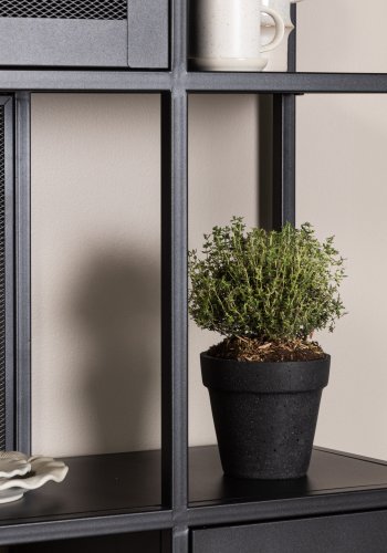 VENTURE DESIGN Pen bokhylle, m. 2 drer - svart stl (H:180)