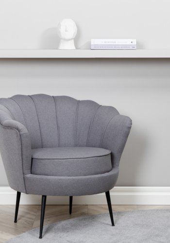 VENTURE DESIGN Calais lenestol - gr polyester og sort stl