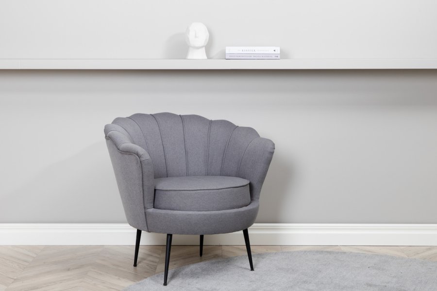 VENTURE DESIGN Calais lenestol - gr polyester og sort stl