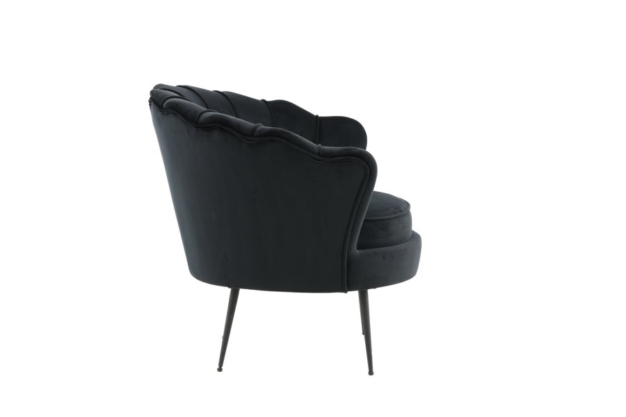 VENTURE DESIGN Calais lenestol - svart flyel og sort stl