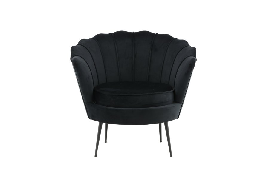 VENTURE DESIGN Calais lenestol - svart flyel og sort stl