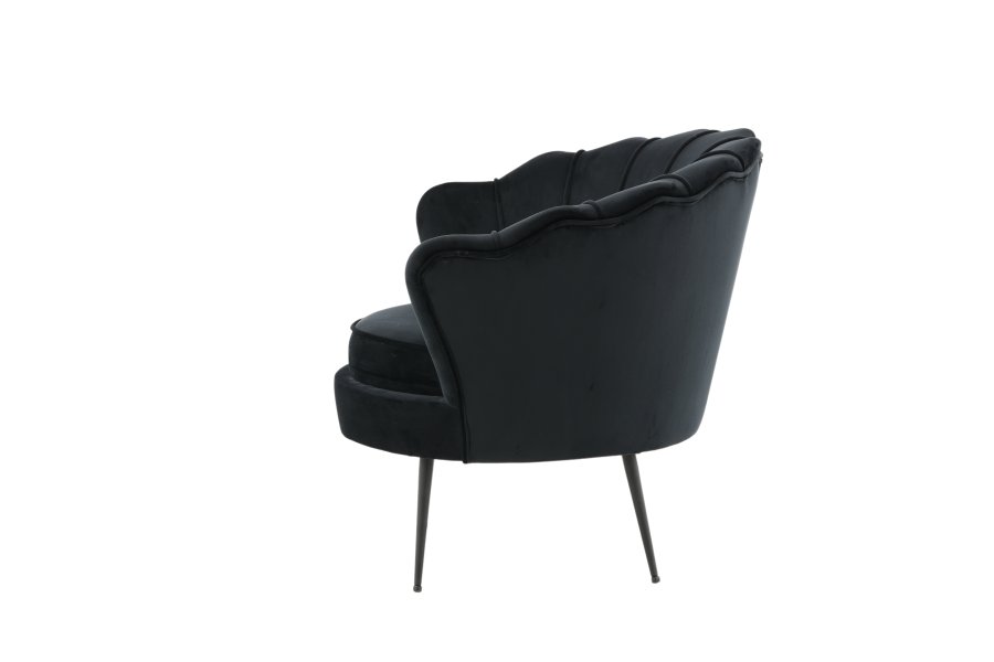 VENTURE DESIGN Calais lenestol - svart flyel og sort stl