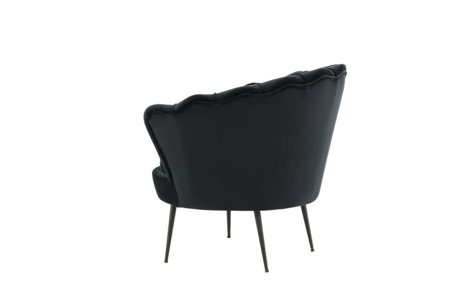 VENTURE DESIGN Calais lenestol - svart flyel og sort stl