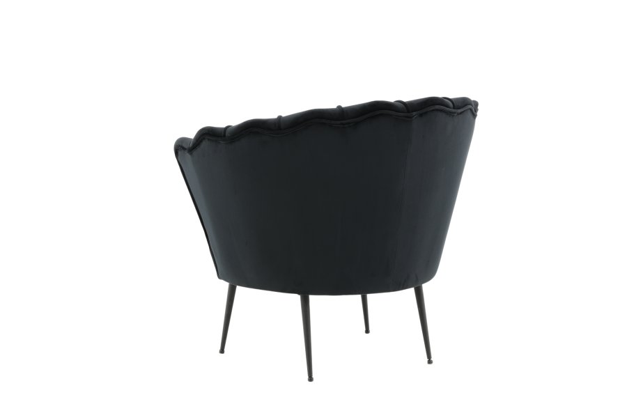 VENTURE DESIGN Calais lenestol - svart flyel og sort stl