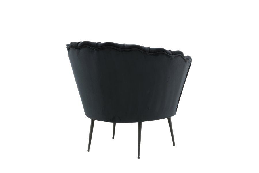 VENTURE DESIGN Calais lenestol - svart flyel og sort stl