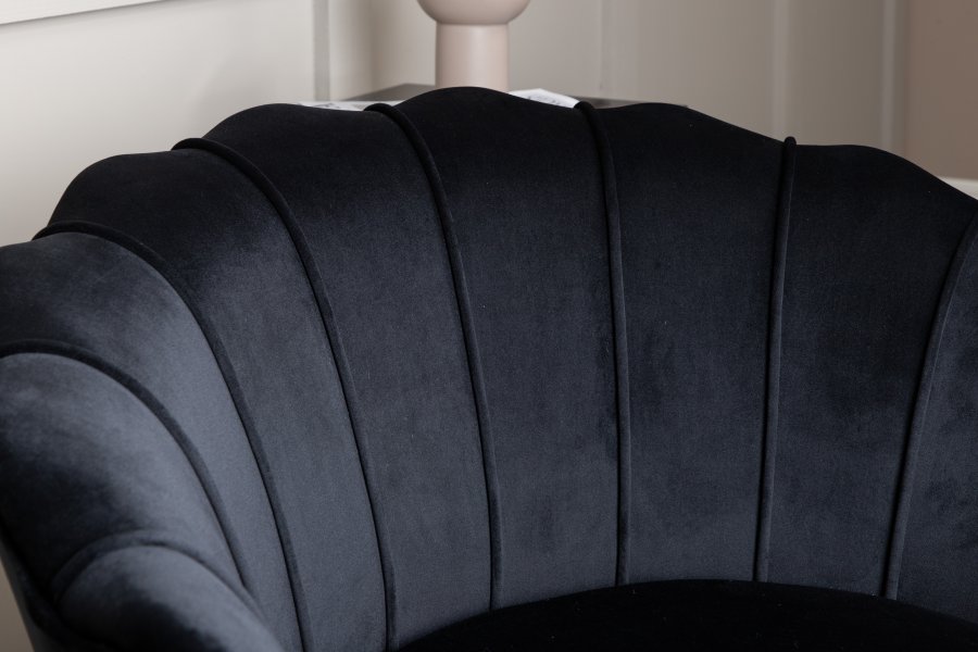 VENTURE DESIGN Calais lenestol - svart flyel og sort stl