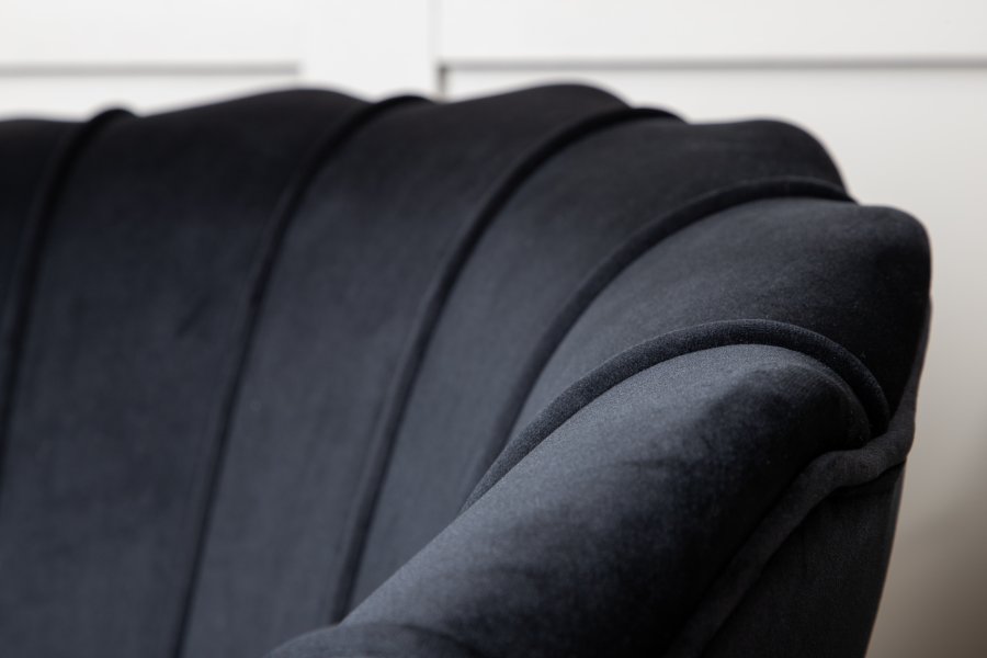 VENTURE DESIGN Calais lenestol - svart flyel og sort stl