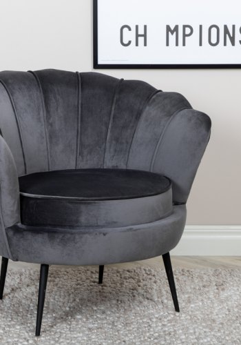 VENTURE DESIGN Calais lenestol - mrkegr flyel og sort stl