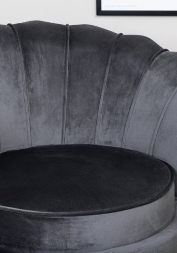 VENTURE DESIGN Calais lenestol - mrkegr flyel og sort stl