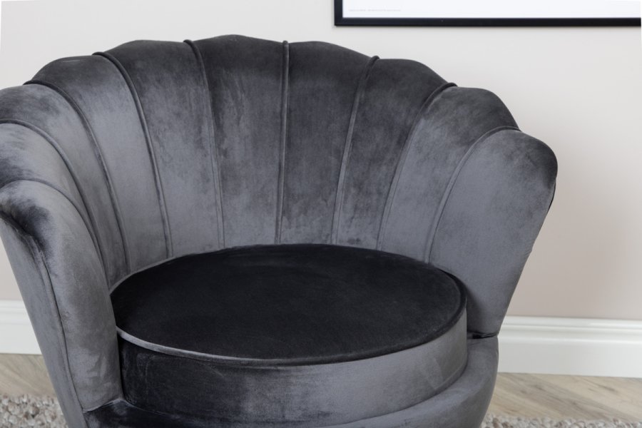 VENTURE DESIGN Calais lenestol - mrkegr flyel og sort stl