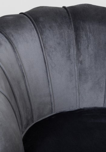 VENTURE DESIGN Calais lenestol - mrkegr flyel og sort stl