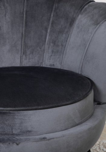 VENTURE DESIGN Calais lenestol - mrkegr flyel og sort stl