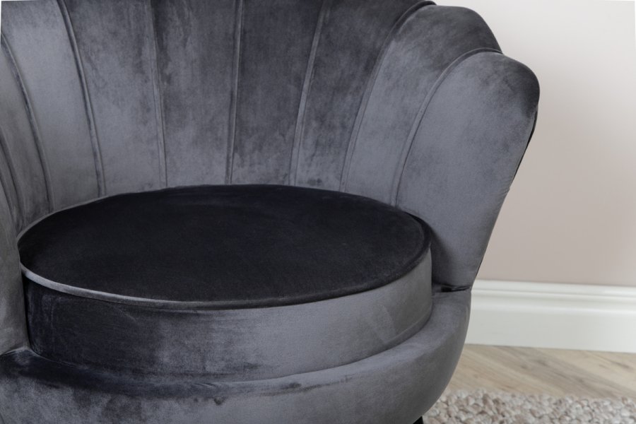 VENTURE DESIGN Calais lenestol - mrkegr flyel og sort stl