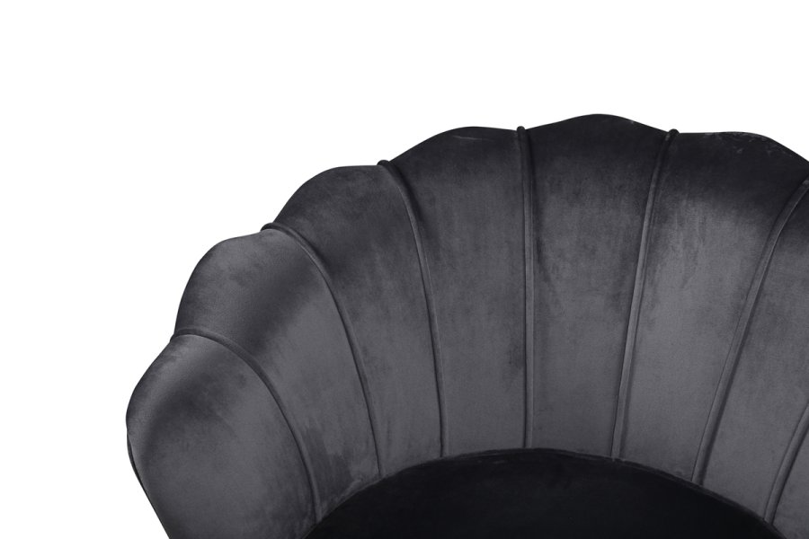 VENTURE DESIGN Calais lenestol - mrkegr flyel og sort stl