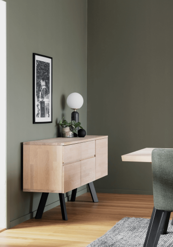 ROWICO Fred skjenk - hvitoljet eik, m. 2 skuffer og 3 drer 