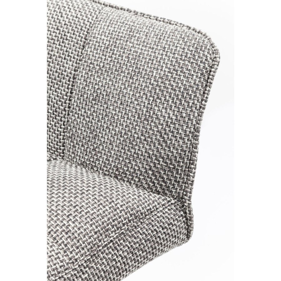 KARE DESIGN Thinktank Base Barhocker - grau Polyester/Stahl, mit Armlehnen