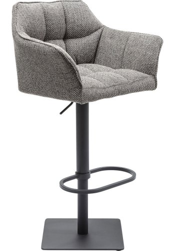 KARE DESIGN Thinktank Base Barhocker - grau Polyester/Stahl, mit Armlehnen