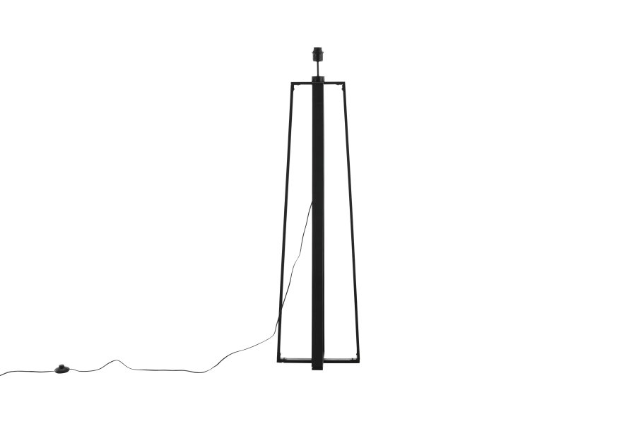 VENTURE DESIGN Avspark gulvlampe - hvitt glass og sort stl