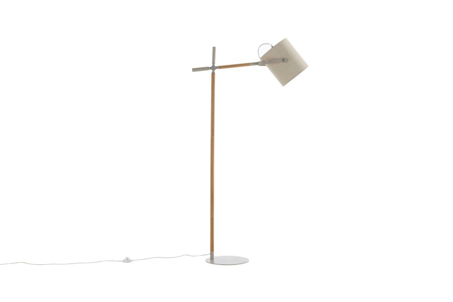 VENTURE DESIGN Dennis gulvlampe - beige lin og beige/naturlig stl