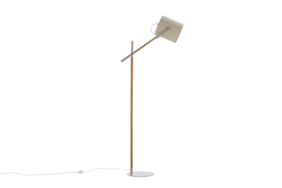 VENTURE DESIGN Dennis gulvlampe - beige lin og beige/naturlig stl