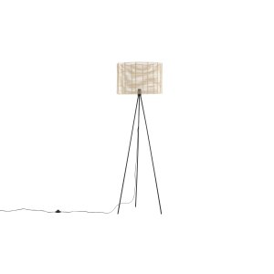 VENTURE DESIGN Fence golvlampa - naturrotting och svart stl