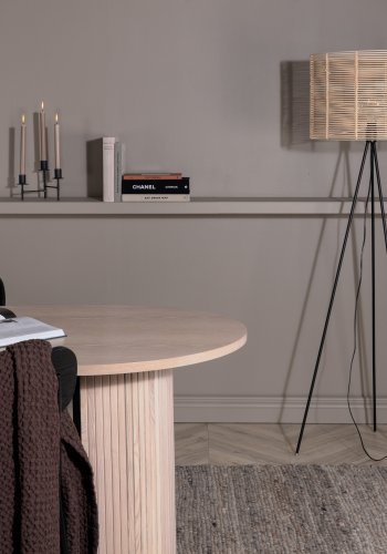 VENTURE DESIGN Fence gulvlampe - natur rattan og sort stl