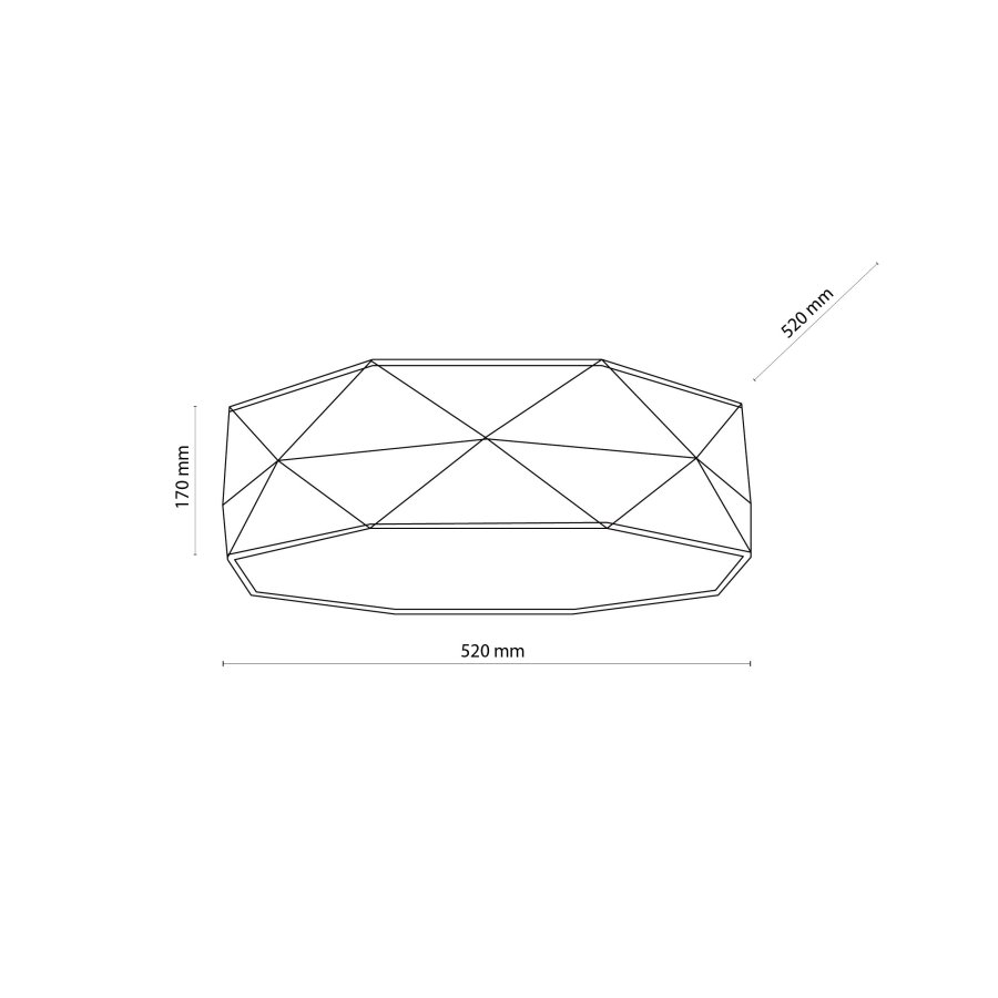 TK Kantoor 520 loftlampe - gr stof og hvid metal