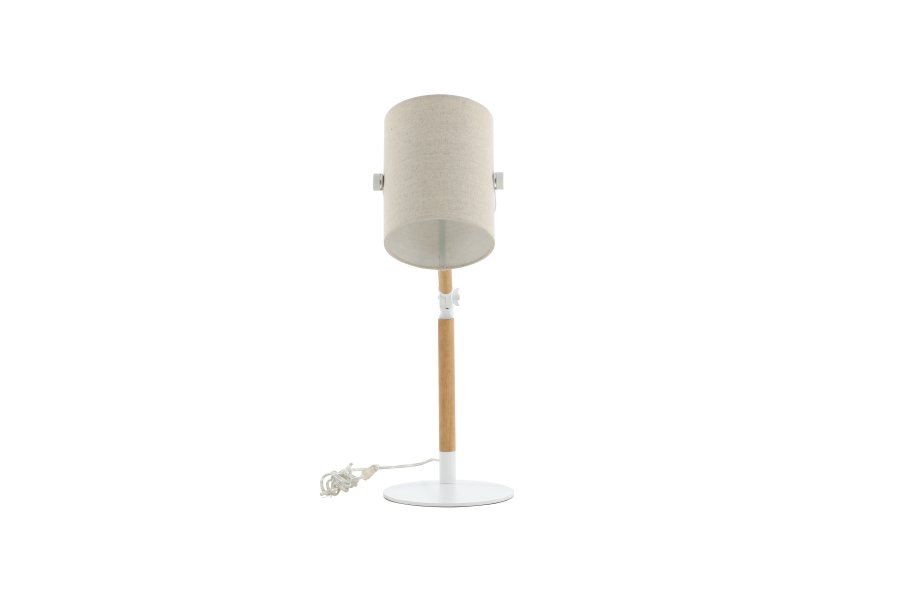 VENTURE DESIGN Dennis bordlampe - beige lin og hvitt/naturlig stl