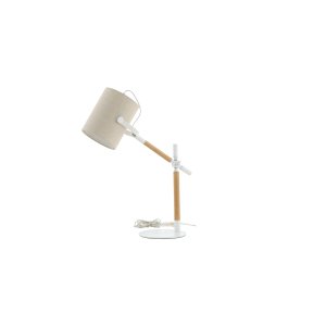 VENTURE DESIGN Dennis bordlampe - beige lin og hvitt/naturlig stl