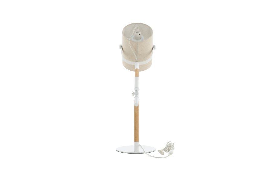 VENTURE DESIGN Dennis bordlampe - beige lin og hvitt/naturlig stl