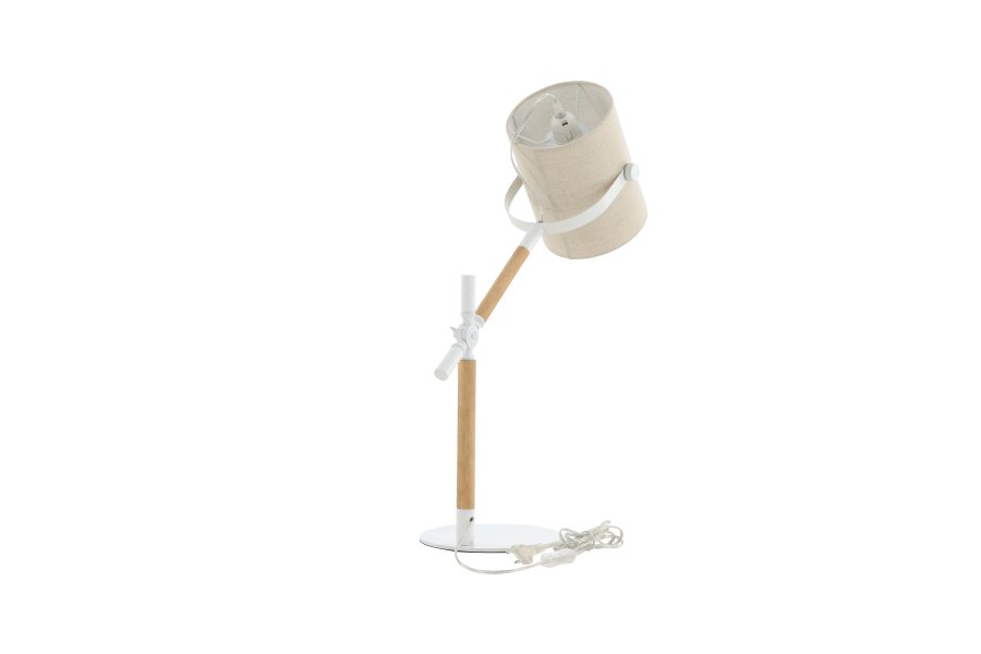 VENTURE DESIGN Dennis bordlampe - beige lin og hvitt/naturlig stl