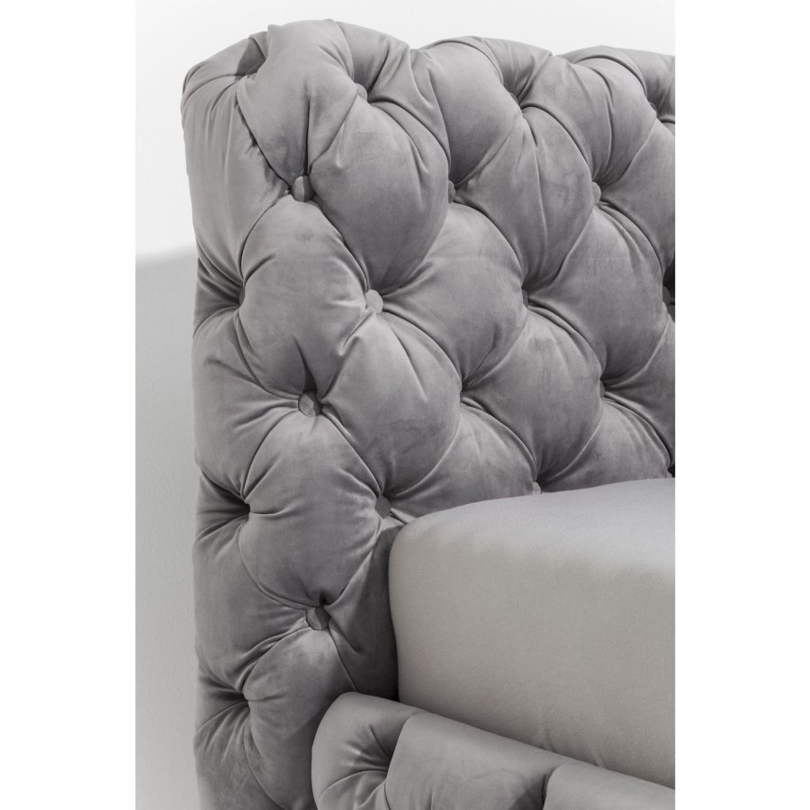 KARE DESIGN Desire velvet Silver Grey sengeramme - gr polyester/massiv bg (200x200)