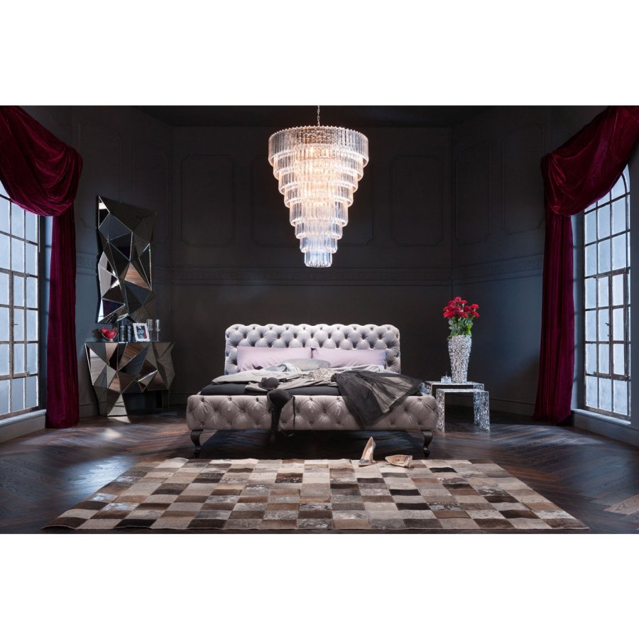 KARE DESIGN Desire velvet Silver Grey sengeramme - gr polyester/massiv bg (200x200)