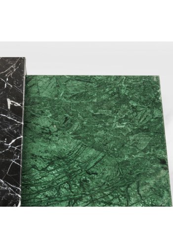 KARE DESIGN Marble East Coast Satztische – Grün/Schwarz/Weiß-Marmor und Stahl (3/Set) (Eingestellt)